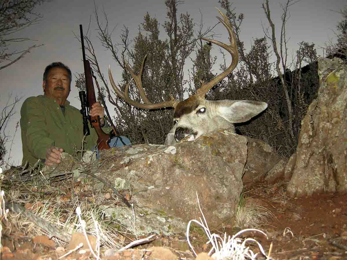 This fine Arizona buck was shot with a Nosler 6mm 100-grain Partition that nearly penetrated the length of the deer.